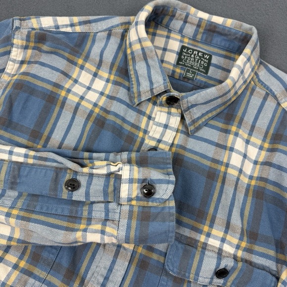 J CREW Sporting Goods Mens Long Sleeve Button Plaid Flannel‎ - L - Picture 1 of 7